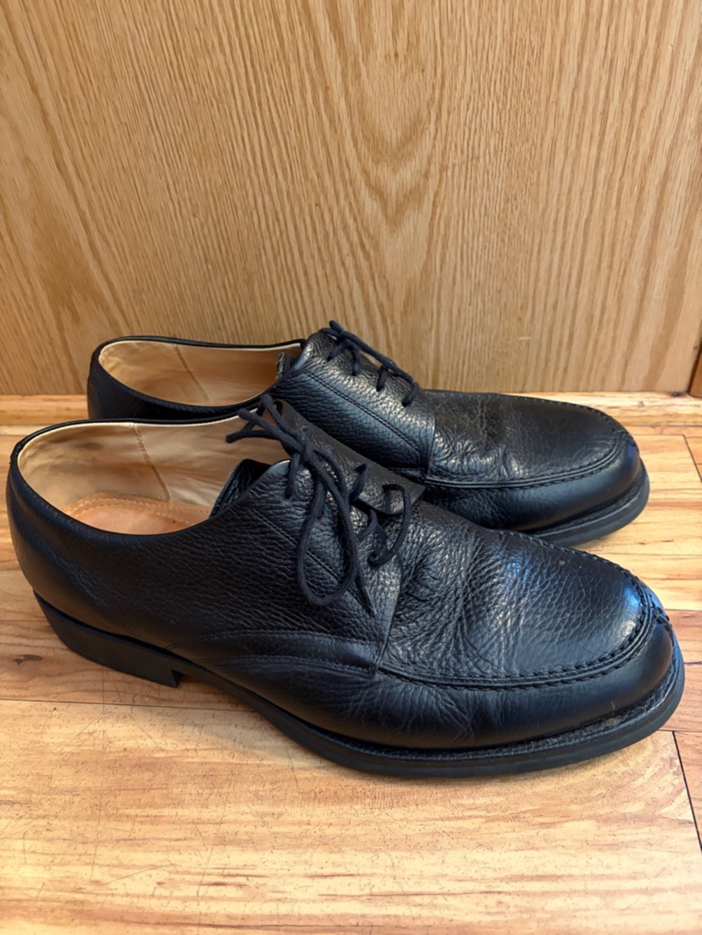 Sandro Moscoloni Vineyard black pebbled leather oxfords lace up shoes size 11.5